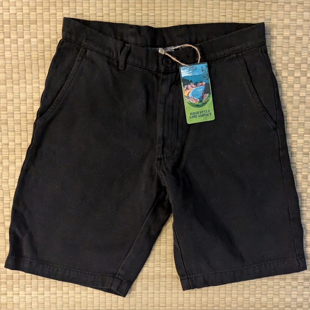NWT Jungmaven Gaviota Shorts Hemp Blend Black Men's Size XS Made in USA